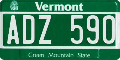 VT license plate ADZ590
