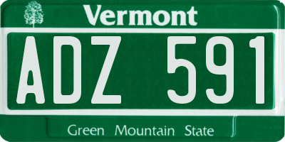 VT license plate ADZ591