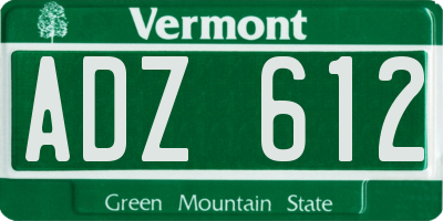 VT license plate ADZ612