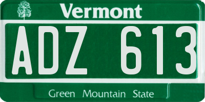 VT license plate ADZ613