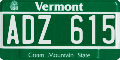 VT license plate ADZ615