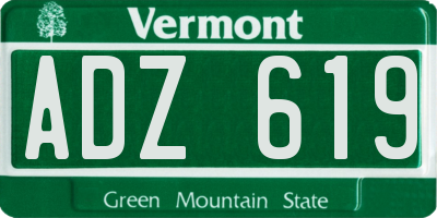 VT license plate ADZ619