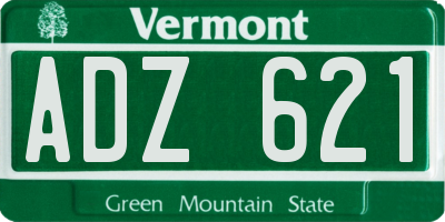 VT license plate ADZ621