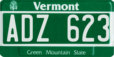 VT license plate ADZ623
