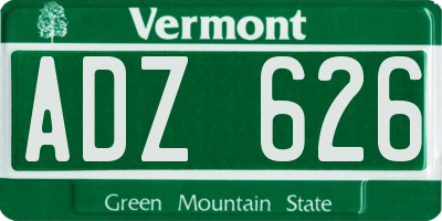 VT license plate ADZ626