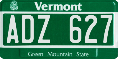 VT license plate ADZ627
