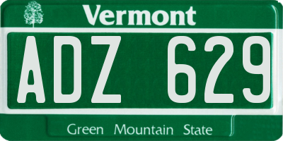 VT license plate ADZ629