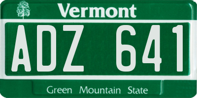 VT license plate ADZ641