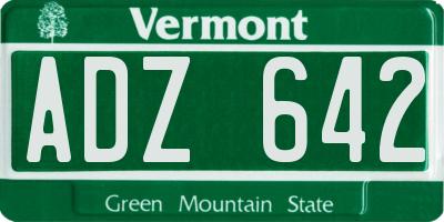 VT license plate ADZ642