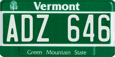 VT license plate ADZ646