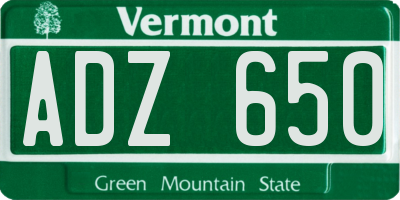 VT license plate ADZ650