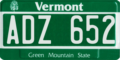 VT license plate ADZ652