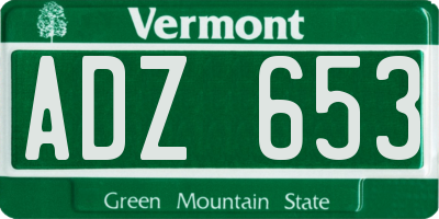 VT license plate ADZ653