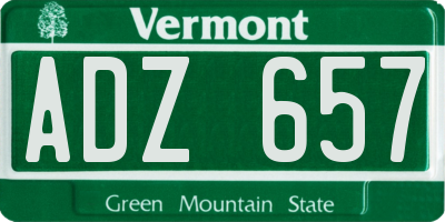 VT license plate ADZ657