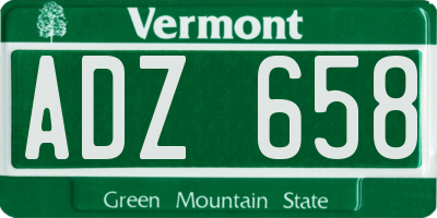 VT license plate ADZ658