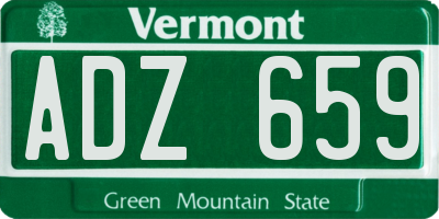 VT license plate ADZ659