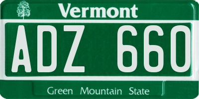 VT license plate ADZ660