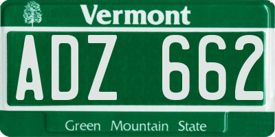 VT license plate ADZ662