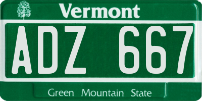 VT license plate ADZ667