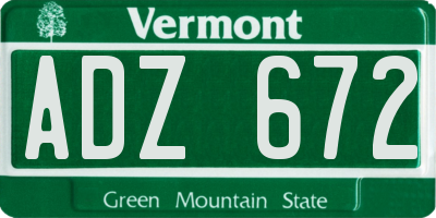 VT license plate ADZ672