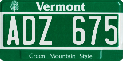 VT license plate ADZ675