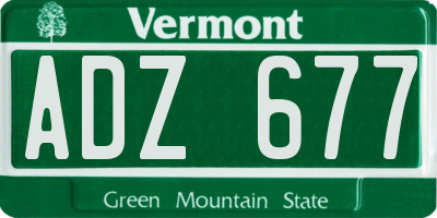 VT license plate ADZ677