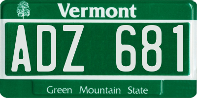 VT license plate ADZ681
