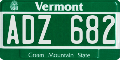 VT license plate ADZ682