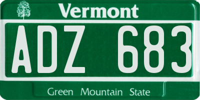 VT license plate ADZ683
