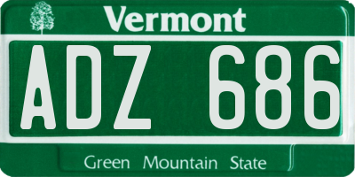 VT license plate ADZ686