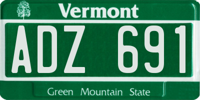 VT license plate ADZ691