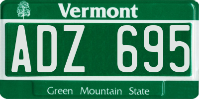VT license plate ADZ695
