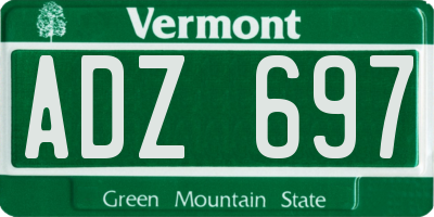 VT license plate ADZ697