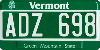 VT license plate ADZ698