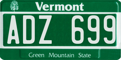 VT license plate ADZ699