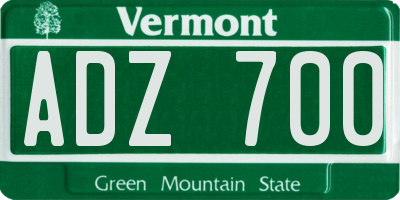 VT license plate ADZ700