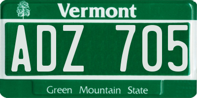 VT license plate ADZ705