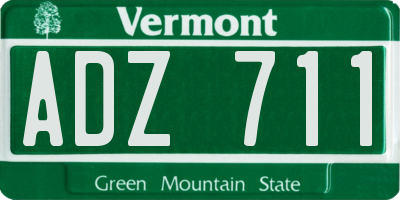 VT license plate ADZ711