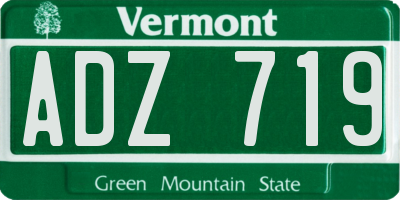 VT license plate ADZ719