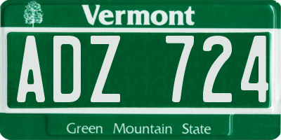 VT license plate ADZ724