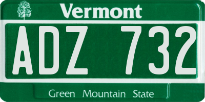 VT license plate ADZ732