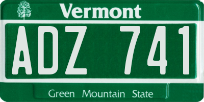 VT license plate ADZ741