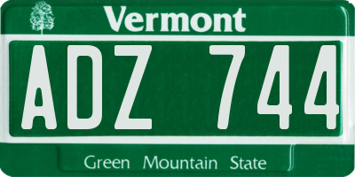 VT license plate ADZ744