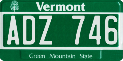 VT license plate ADZ746