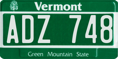 VT license plate ADZ748