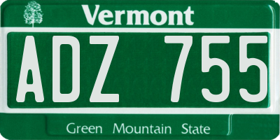 VT license plate ADZ755