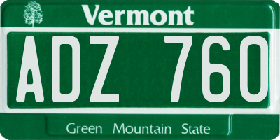 VT license plate ADZ760