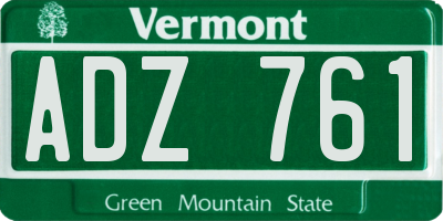 VT license plate ADZ761