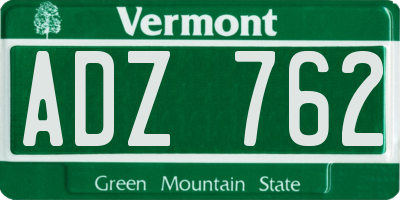 VT license plate ADZ762