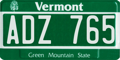 VT license plate ADZ765